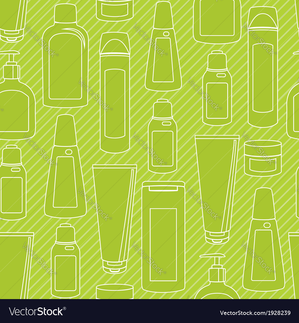 Seamless pattern with cosmetics bottles
