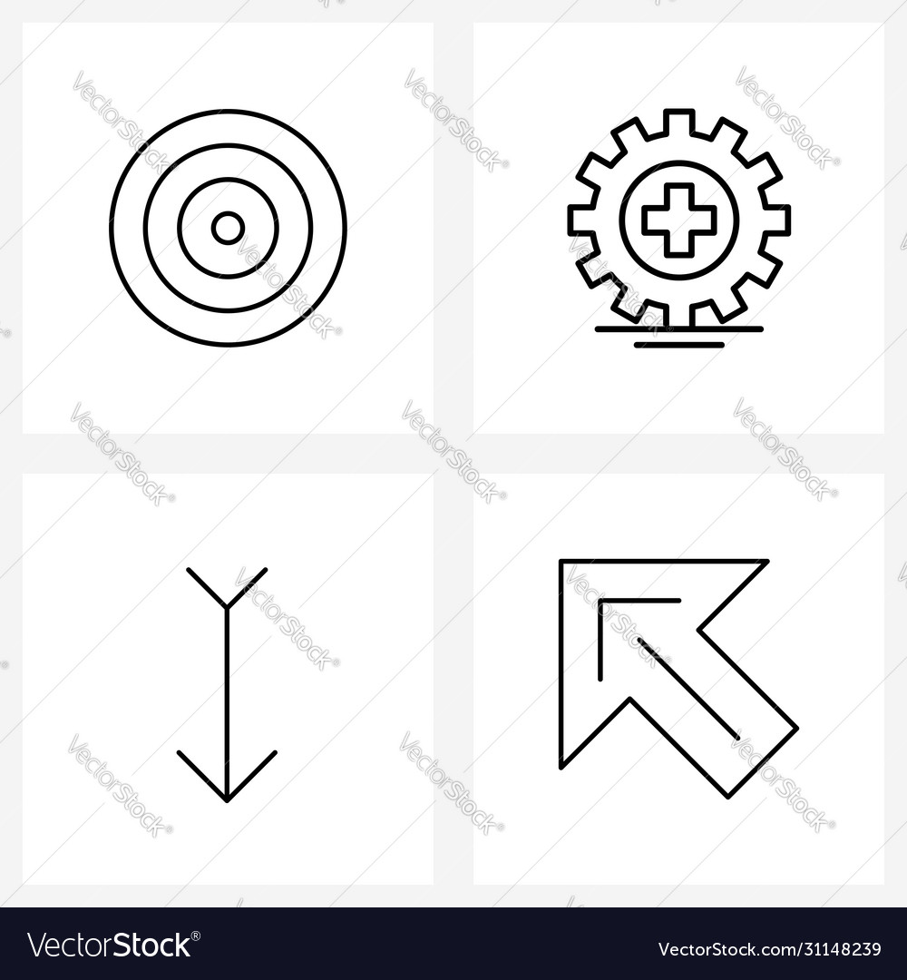 Set 4 simple line icons for web and print