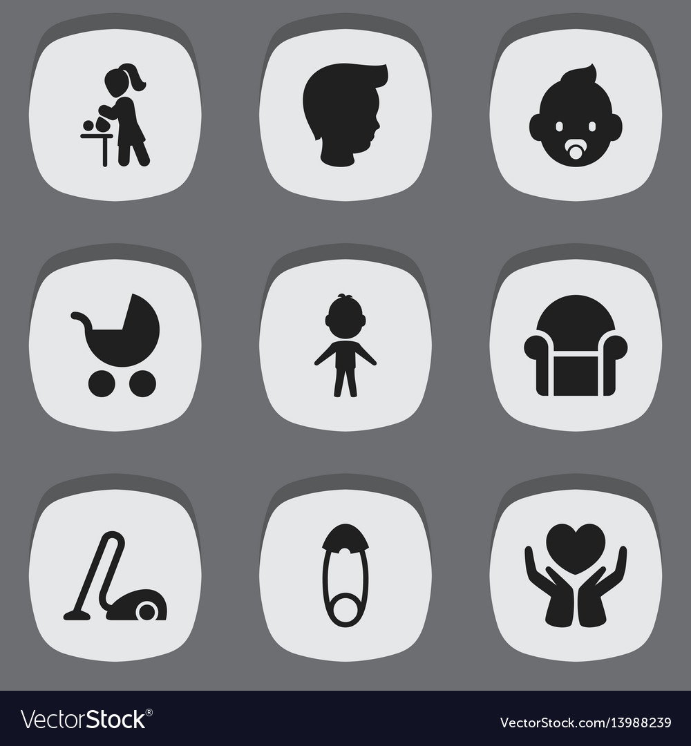 Set of 9 editable relatives icons includes