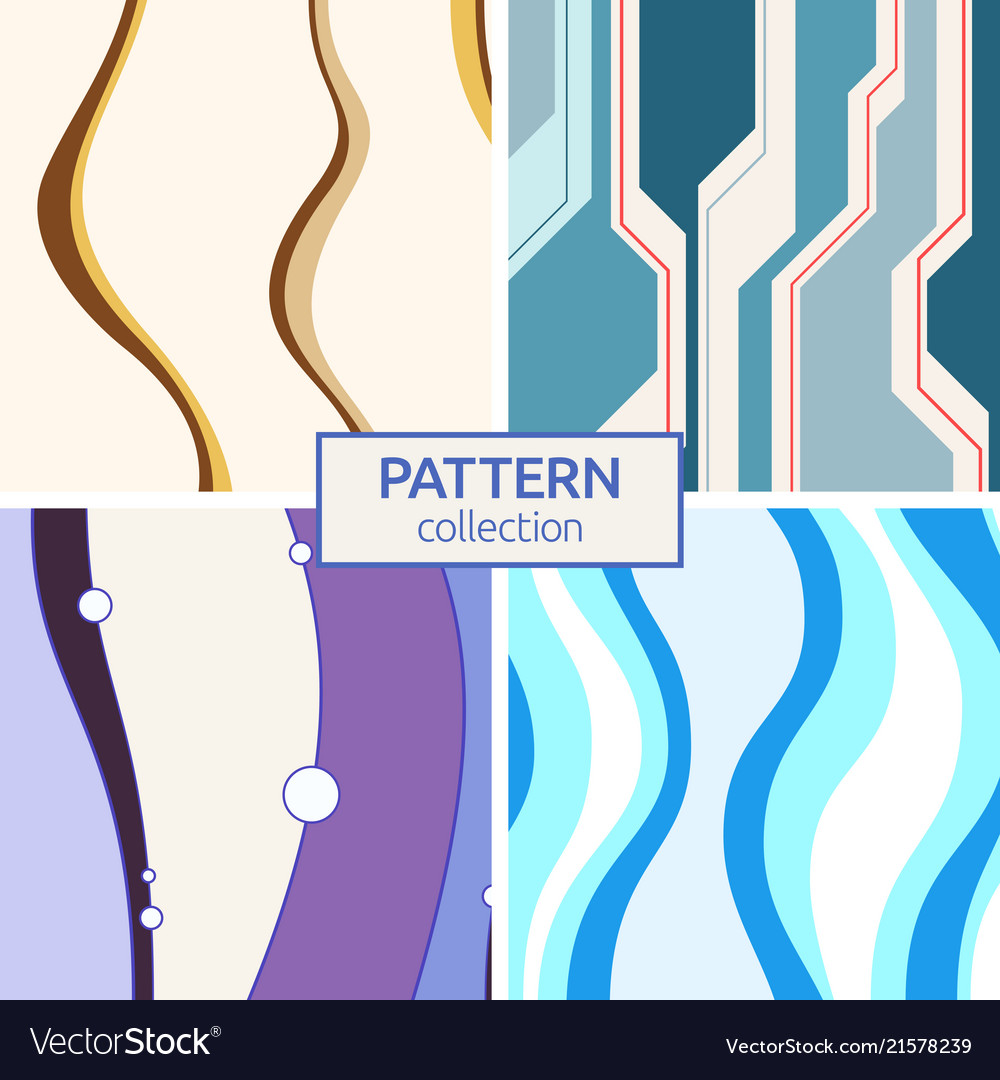 Set of four abstract seamless patterns