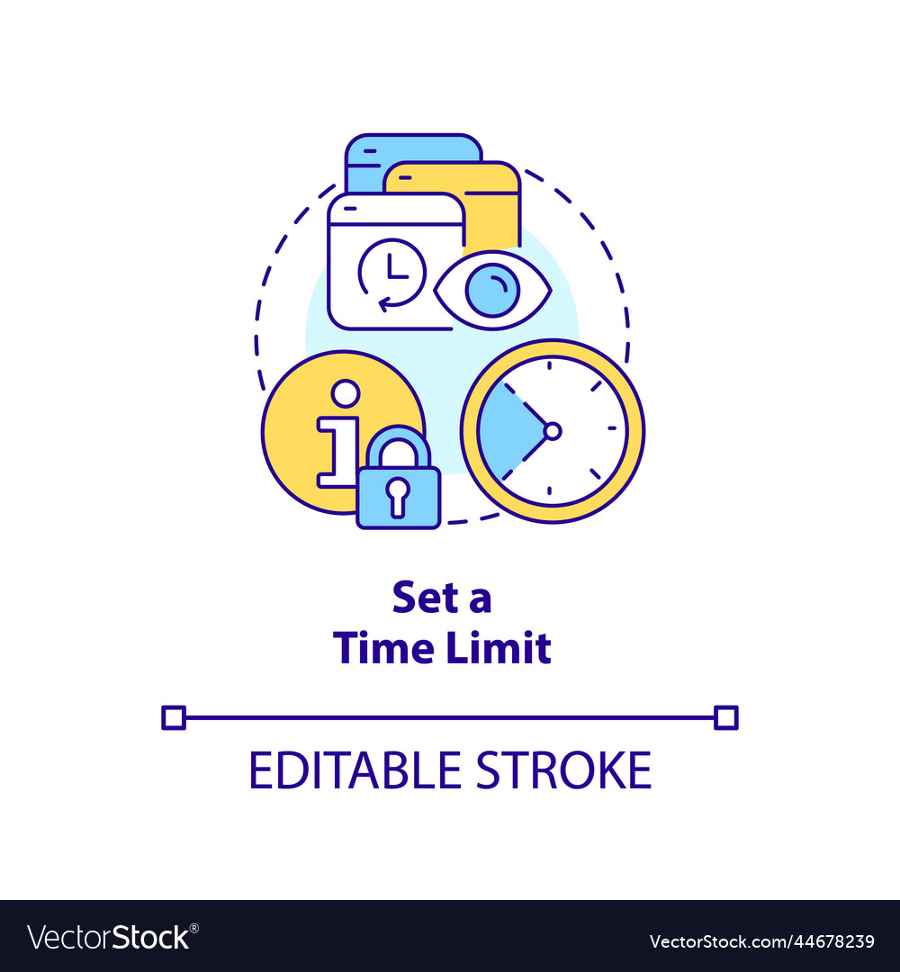 Set time limit concept icon vector image Set time limit concept icon