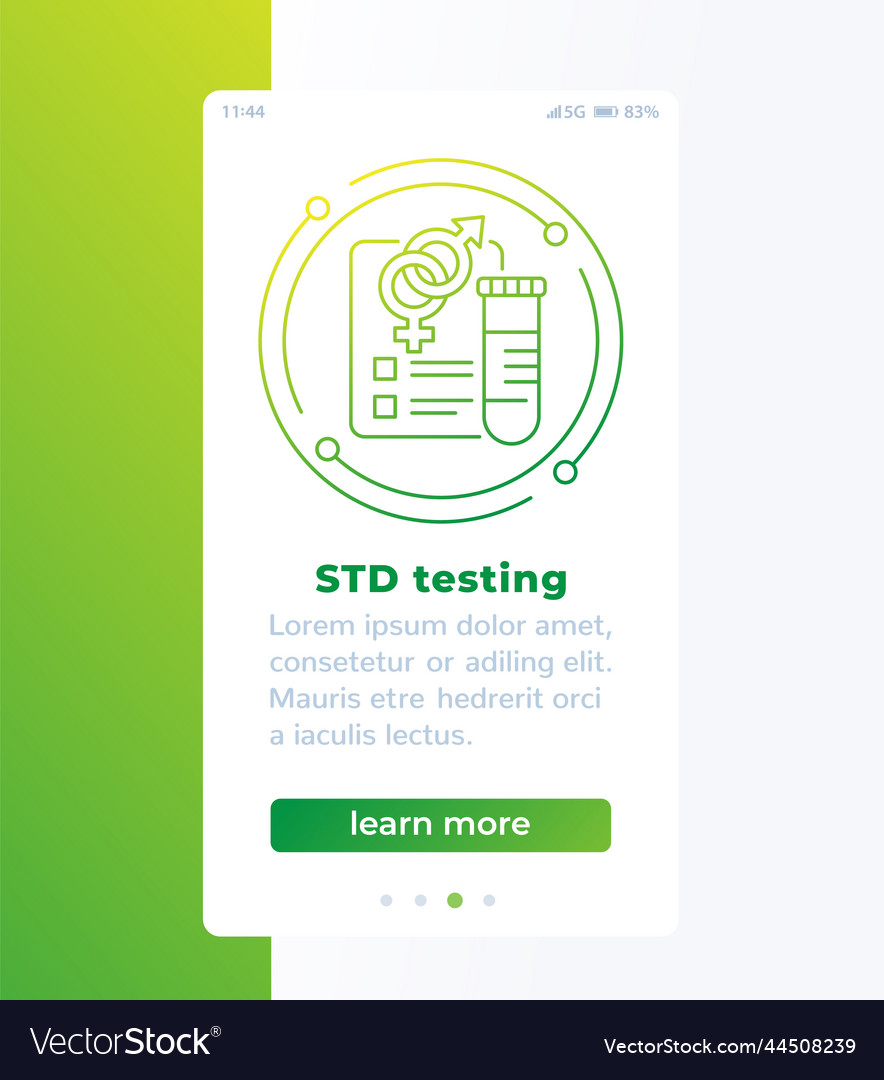 Std testing banner with line icon design