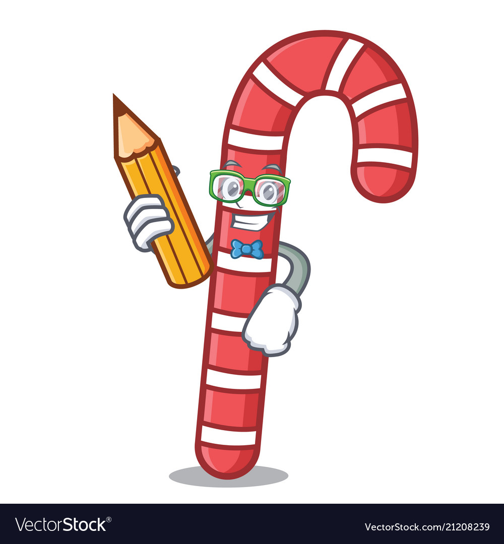 Student candy canes character cartoon