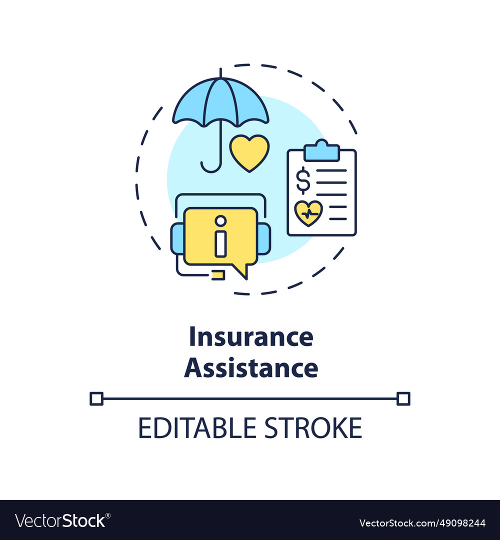 2d thin linear icon insurance assistance concept Vector Image