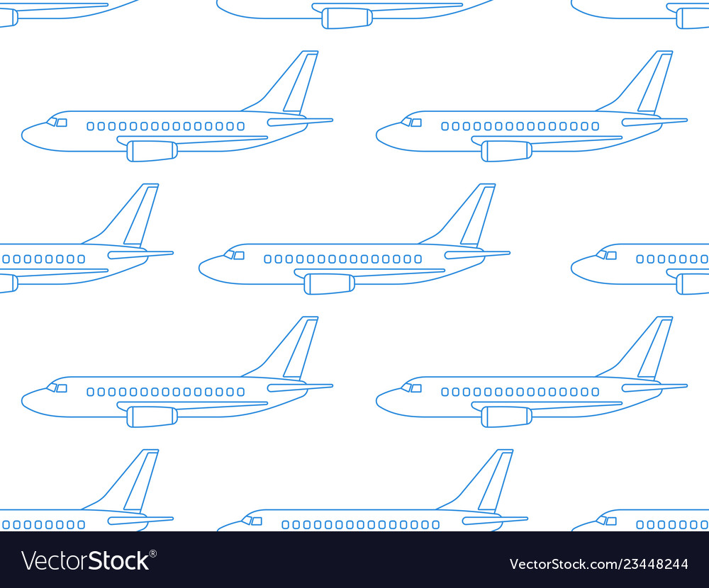 Aeroplane contour pattern Vector Image Aeroplane contour pattern