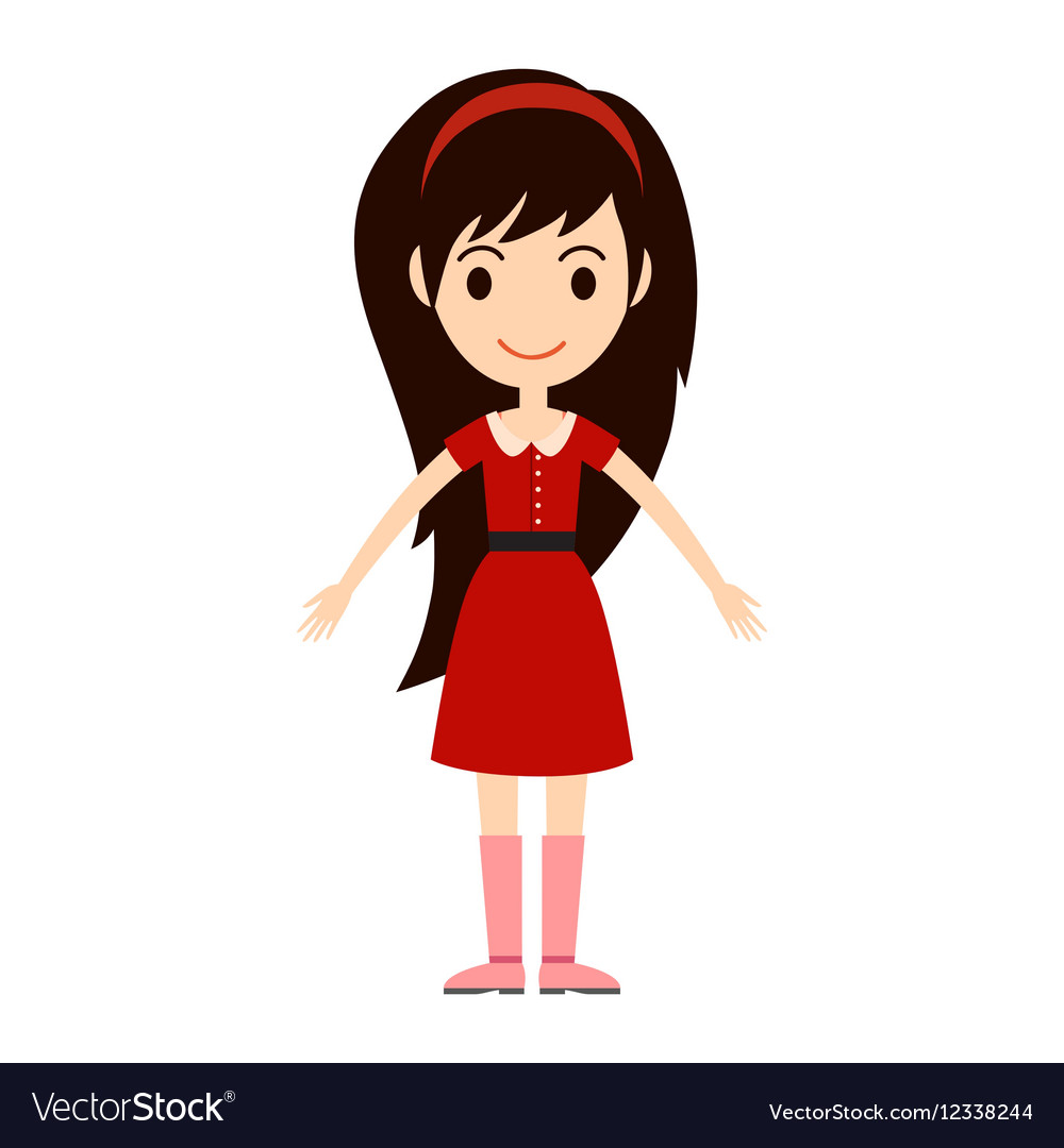 Beautiful cartoon fashion girl Royalty Free Vector Image