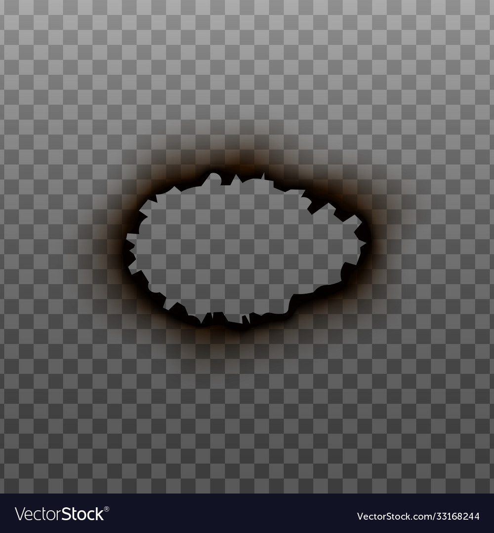 Burnt hole circle edge or frame realistic Vector Image