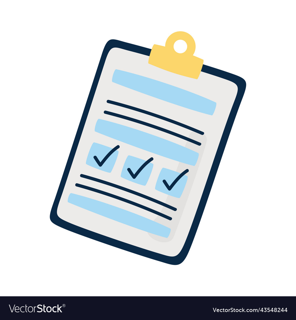Clipboard with checklist document