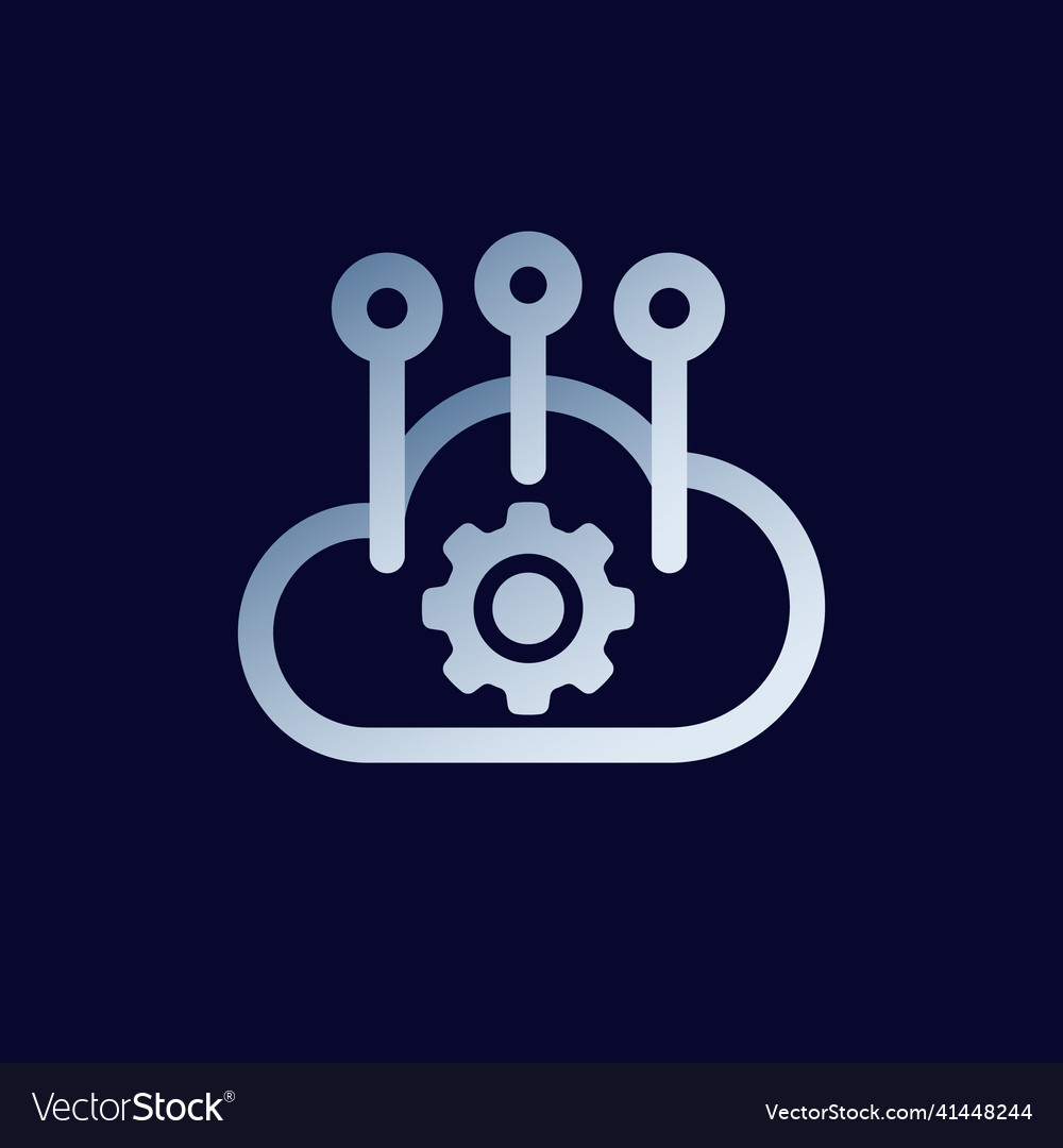 Cloud computing icon on dark