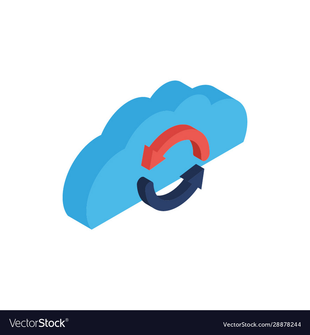 Cloud computing with arrows around Vector Image Cloud computing with arrows around
