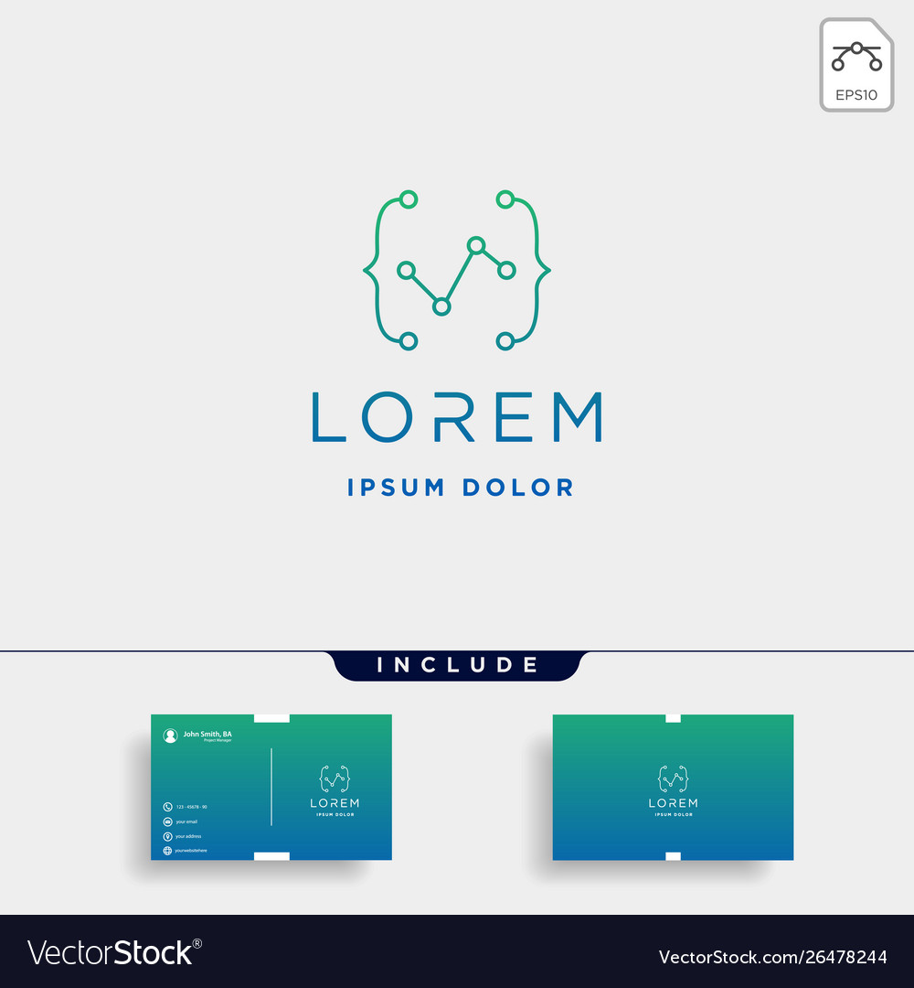 Coding digital logo design template lineart