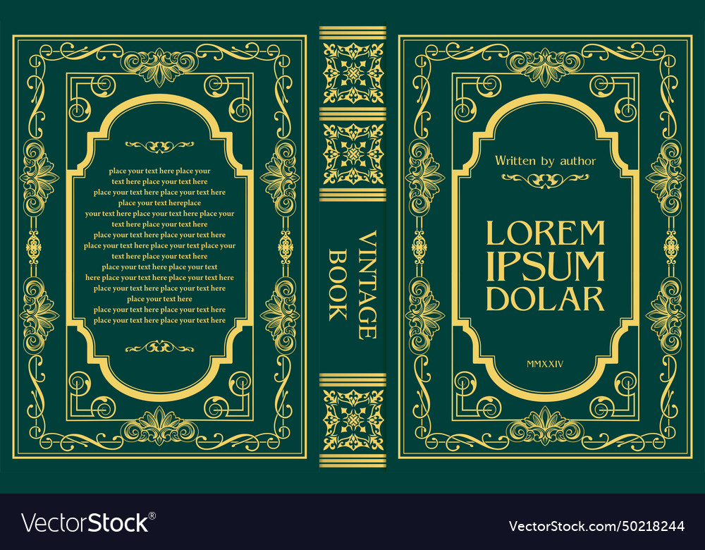 Cover book for medieval novel old retro ornament Vector Image