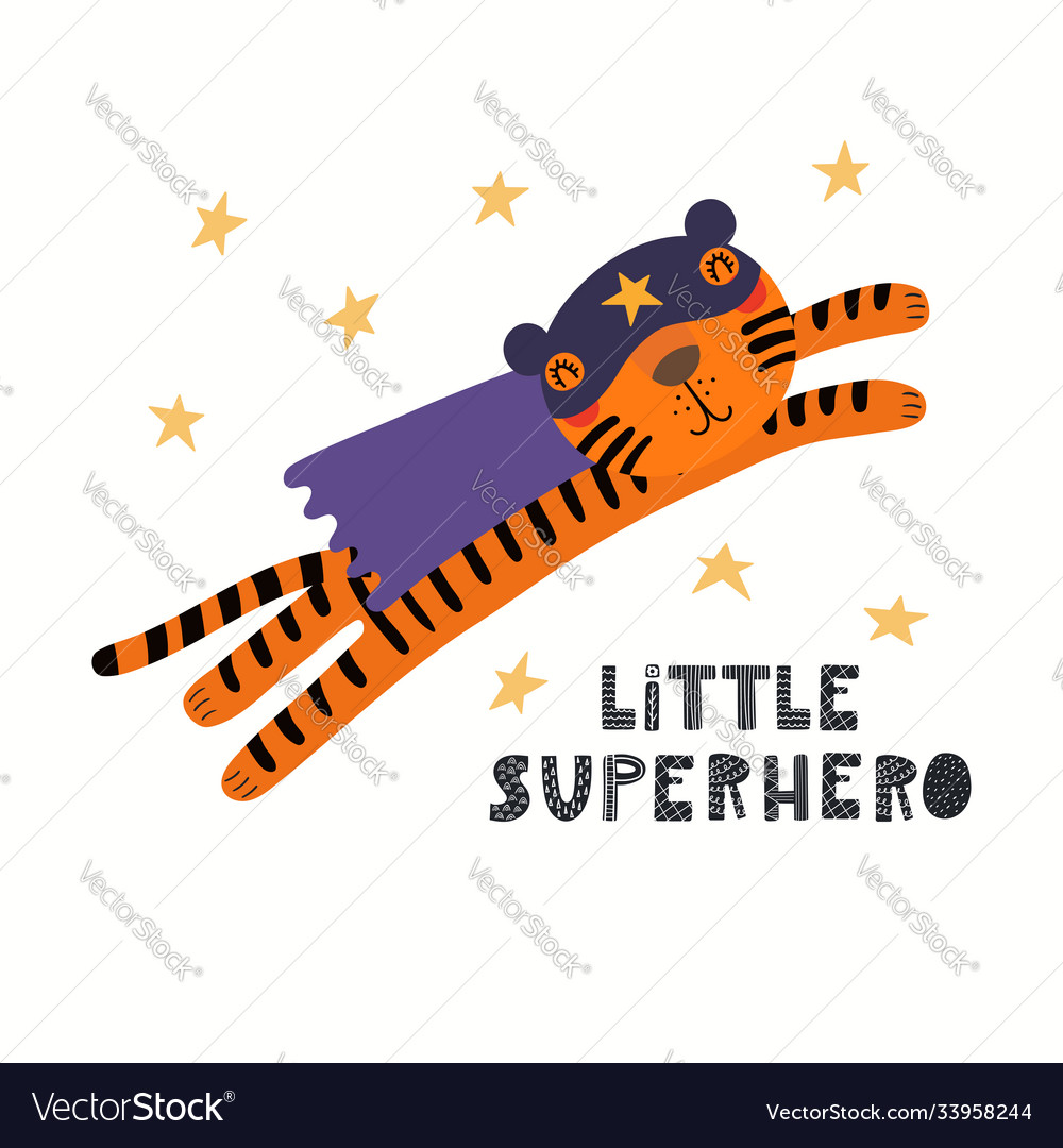 Cute tiger superhero