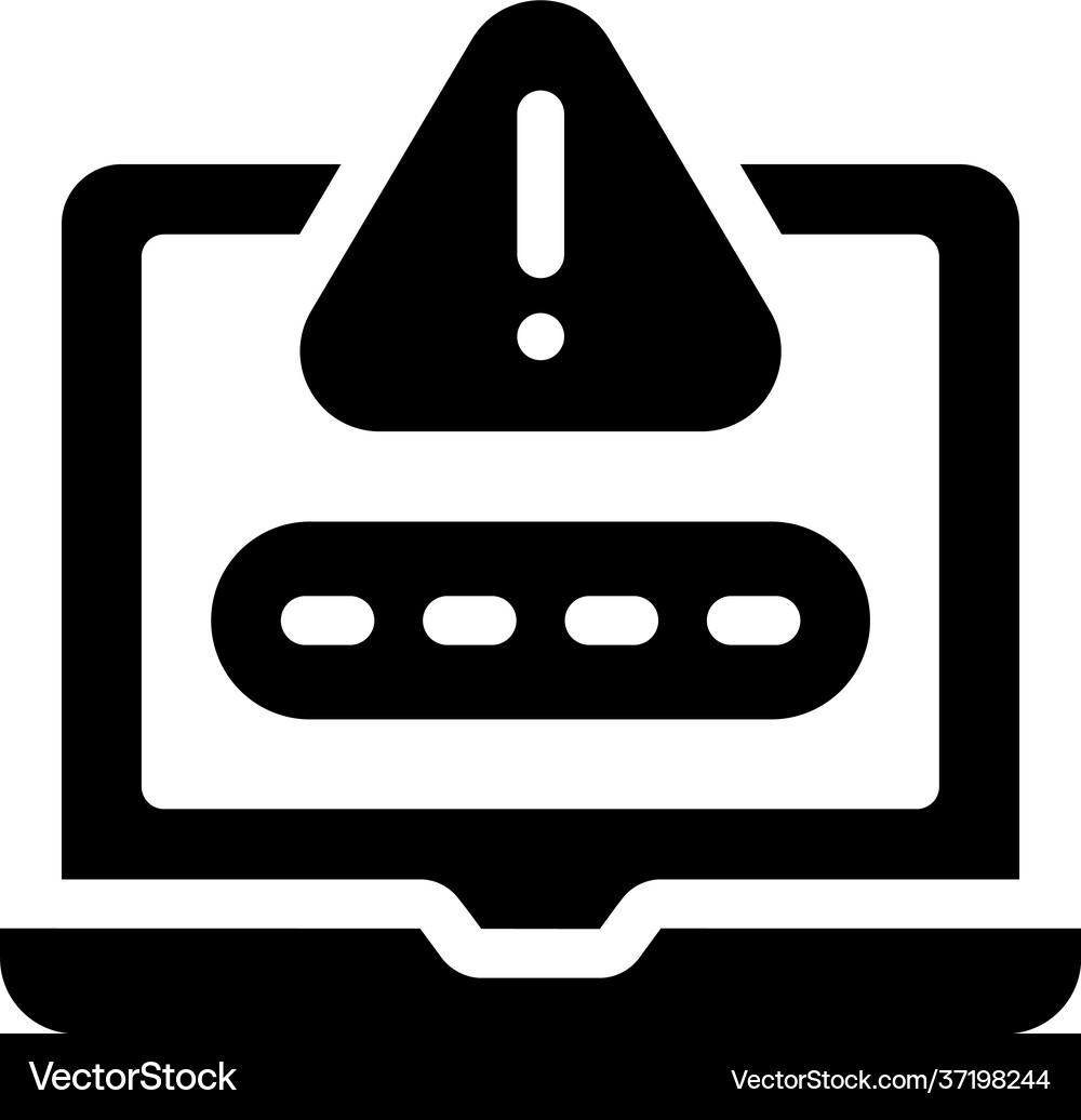 Laptop password error Royalty Free Vector Image