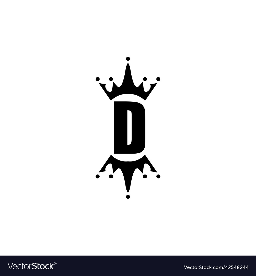 Letter d logo template king crown design