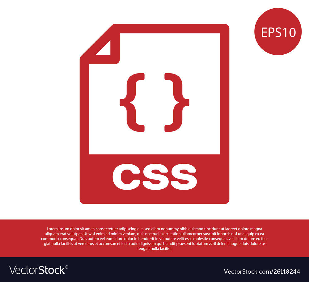 Red css file document icon download button vector image Red css file document icon download button