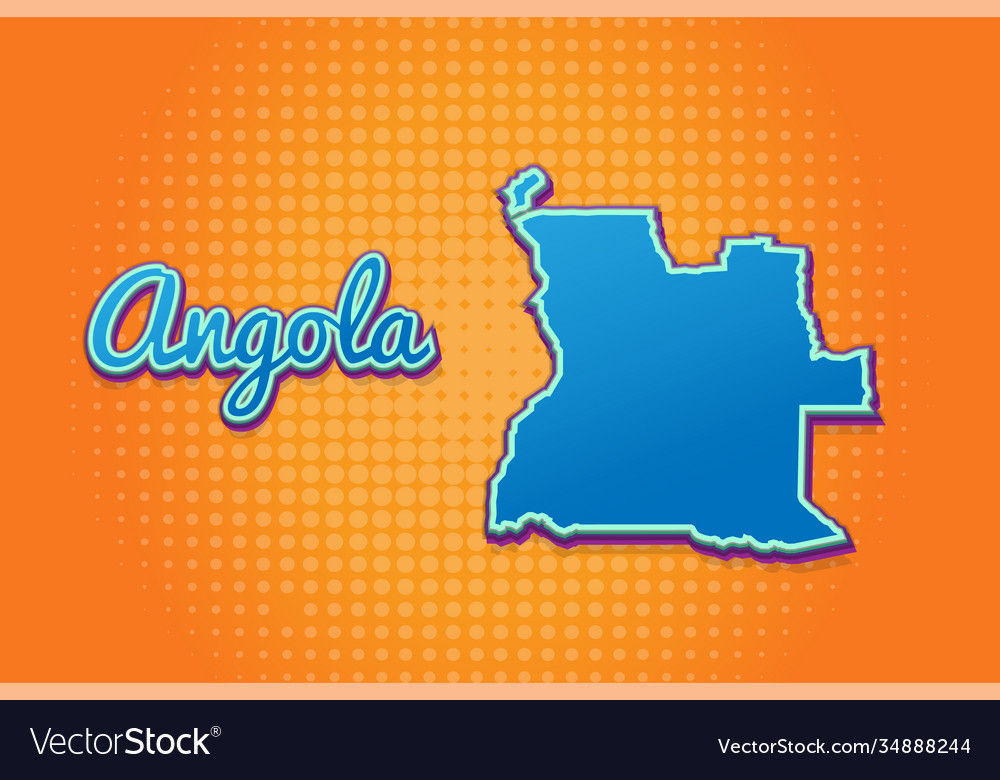 Retro map angola with halftone background Vector Image Retro map angola with halftone background
