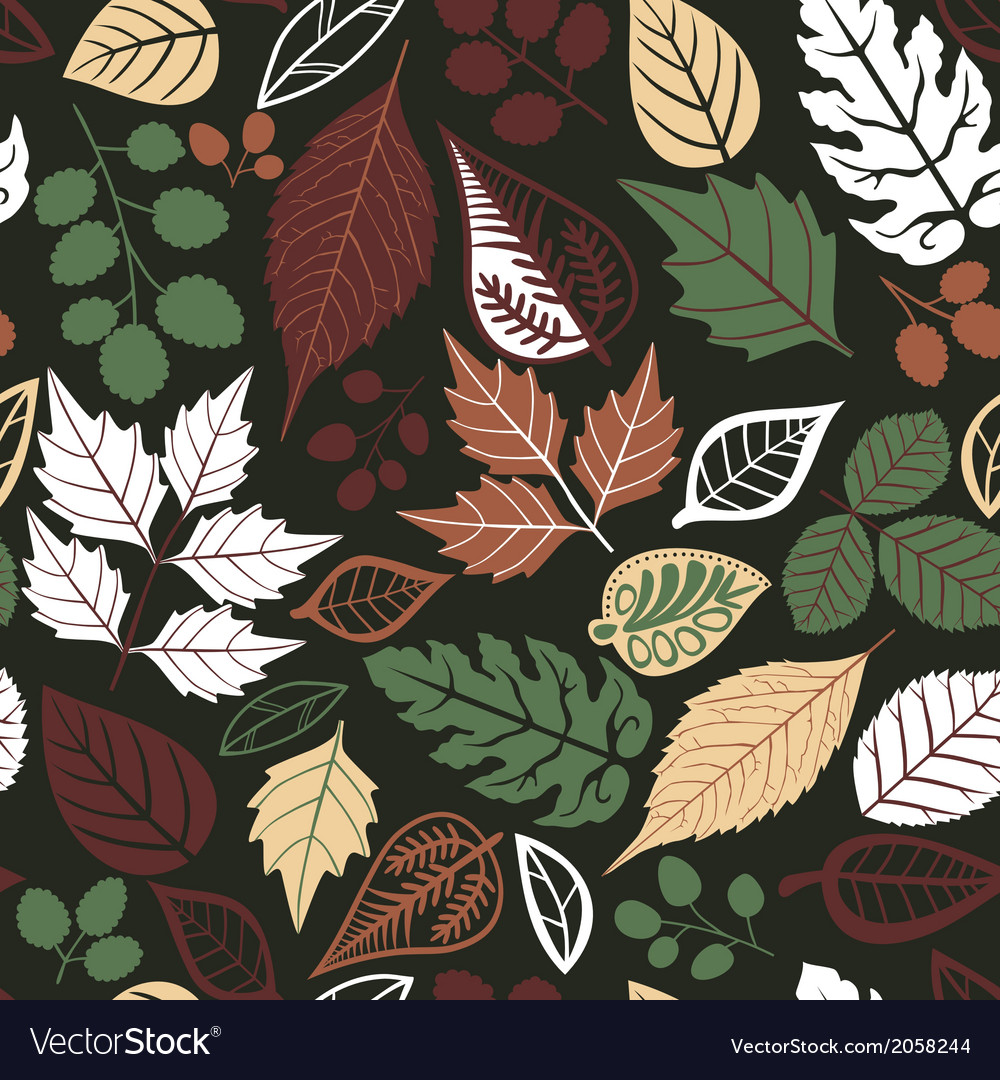 Seamless pattern with leaf copy that square