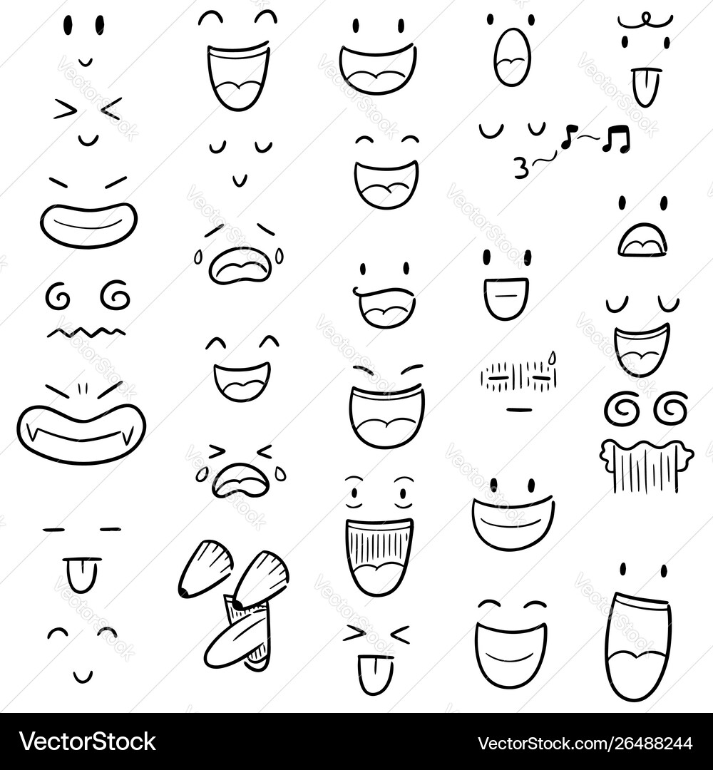 Set cartoon face Royalty Free Vector Image - VectorStock