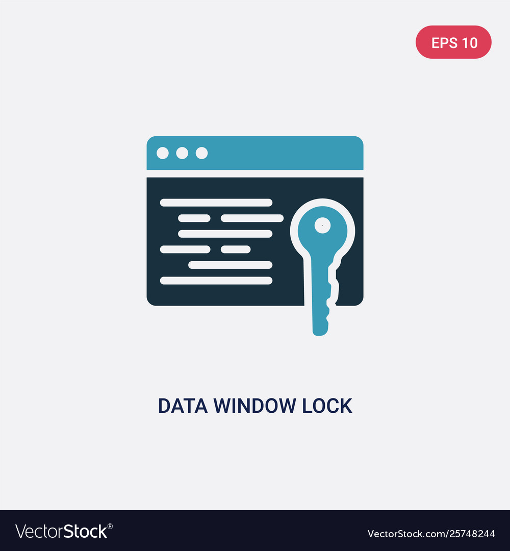 Two color data window lock icon from security