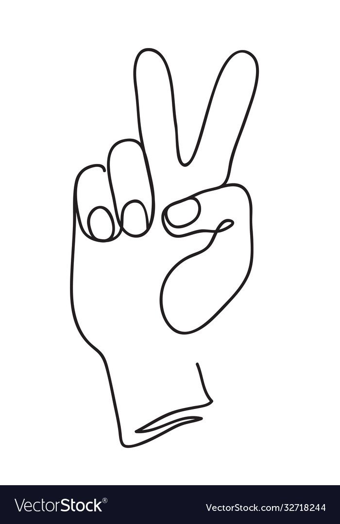 Victory and peace symbol hand gesture v sign Vector Image