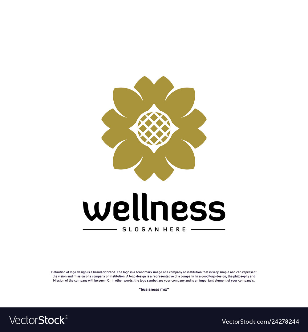 Wellness logo design concept nature leaf