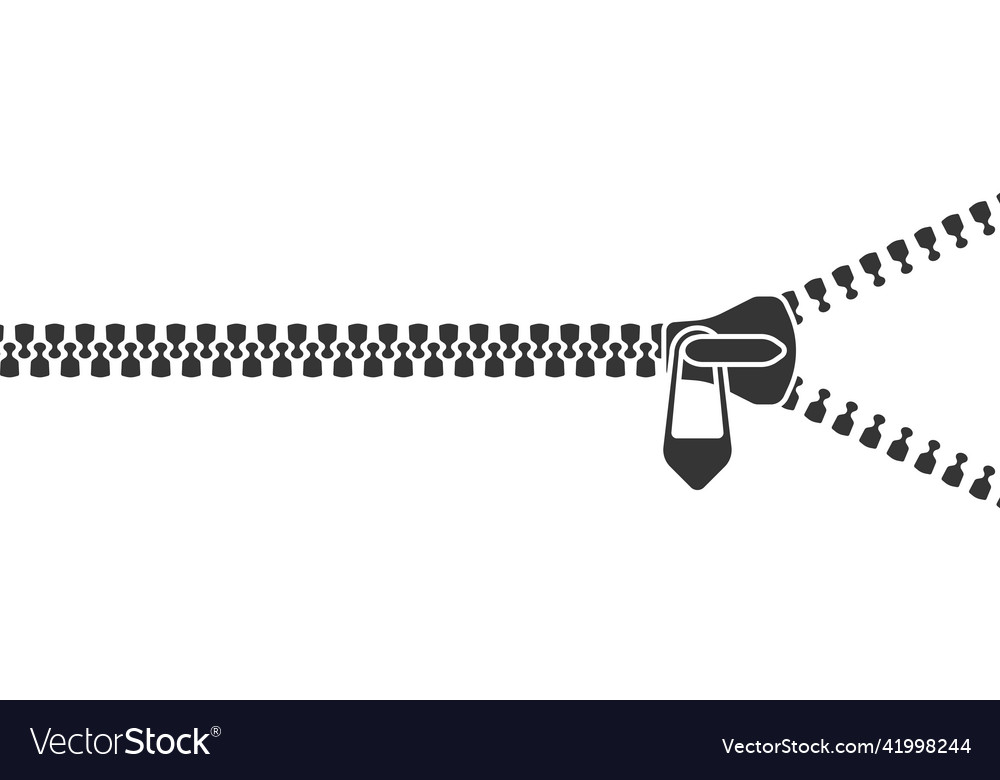 Zipper stripe lock and unlock fastener Royalty Free Vector