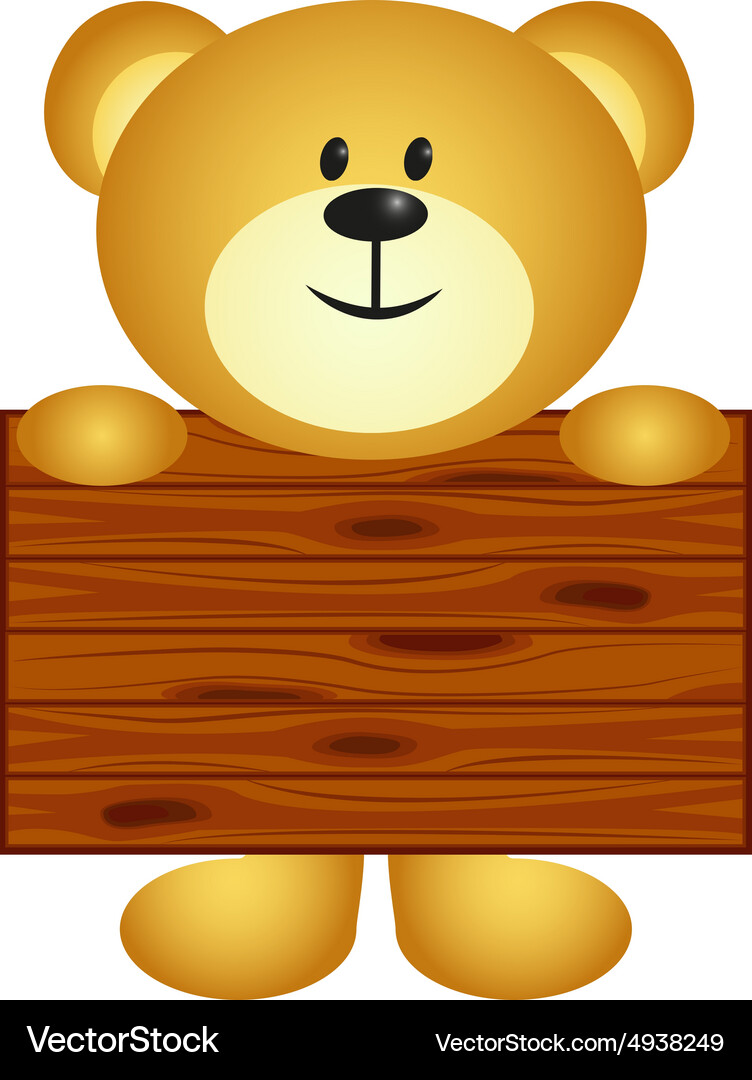 Bear with board Royalty Free Vector Image - VectorStock
