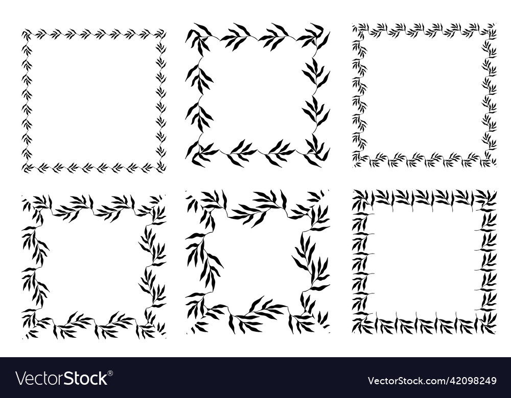 Big set of various botanical frames vector image Big set of various botanical frames