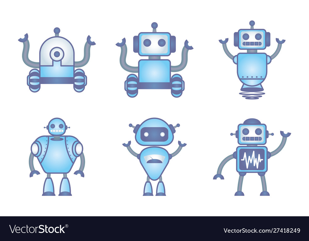 Bundle robots cyborg set icons