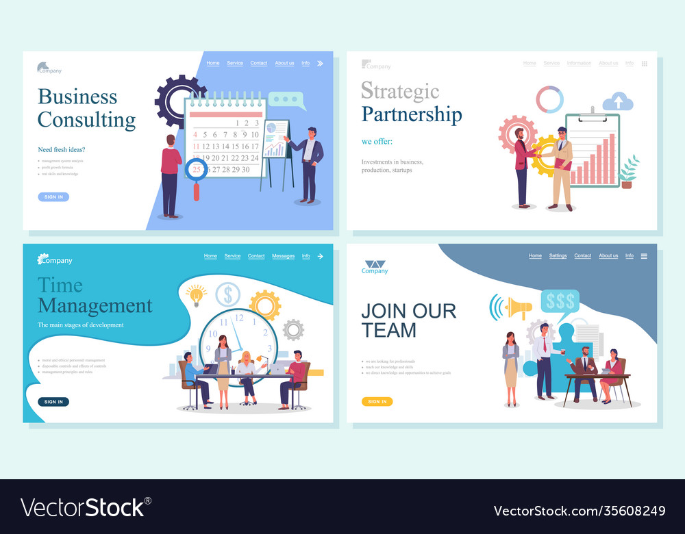 Business consulting strategic partnership time Vector Image