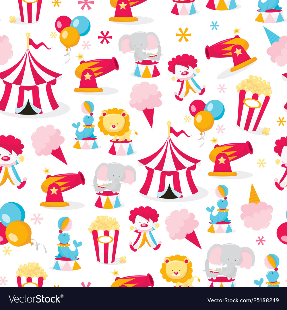 Circus theme seamless pattern background