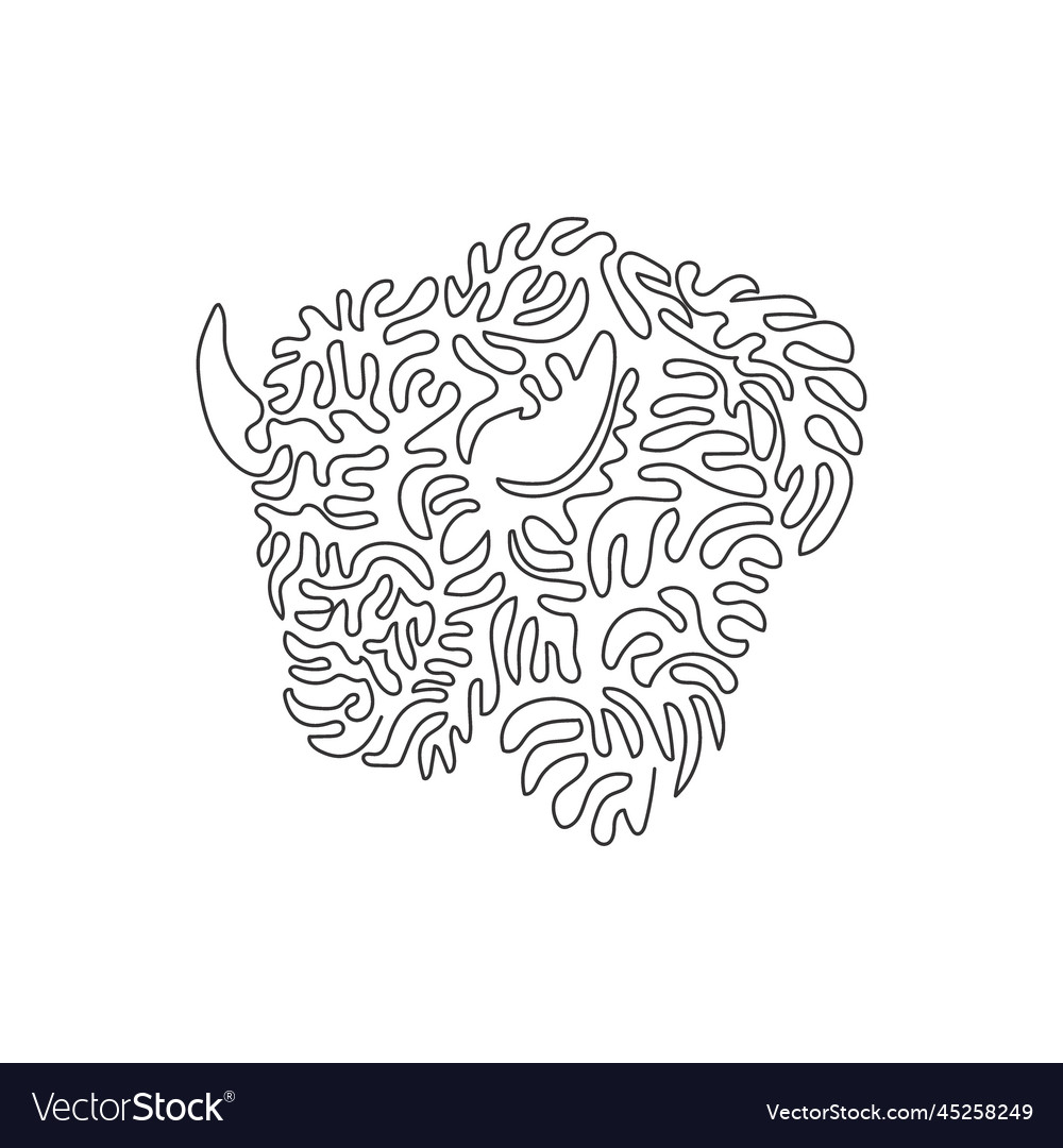 Continuous curve one line drawing of aggressive vector image Continuous curve one line drawing of aggressive