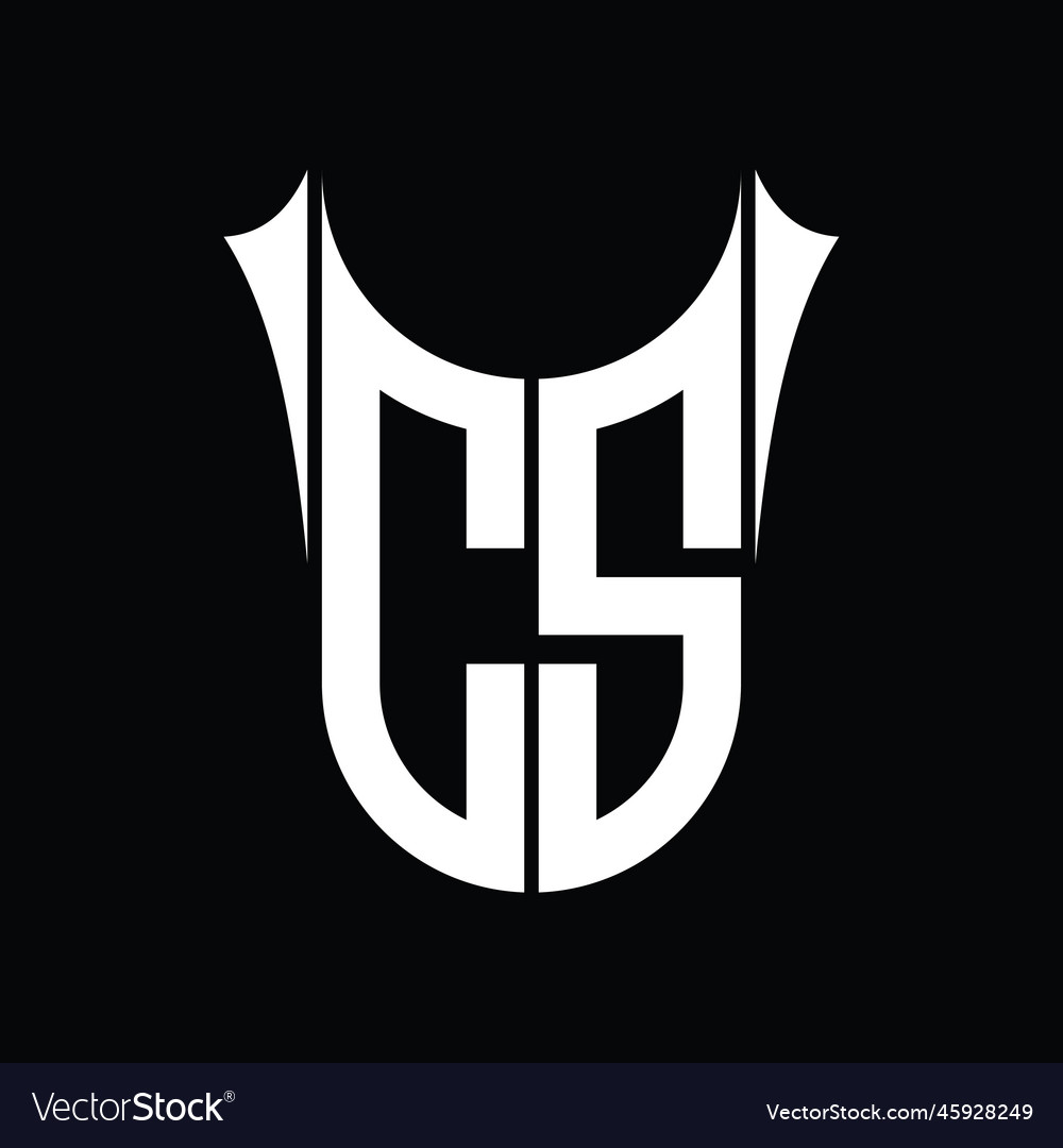 Cs logo monogram shield sharp half round shape