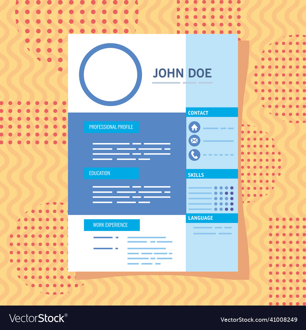 Cv template page Royalty Free Vector Image - VectorStock