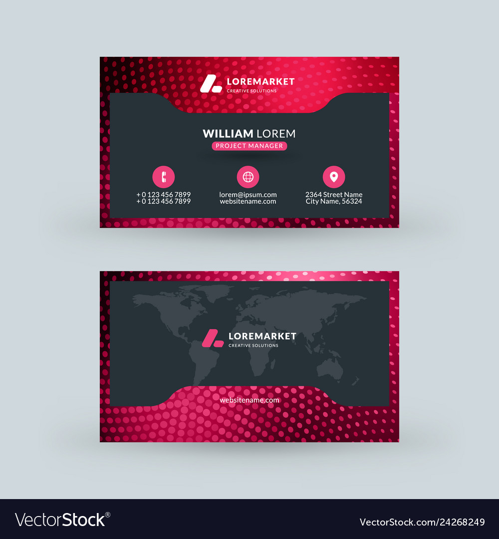 Double-sided horizontal modern business card