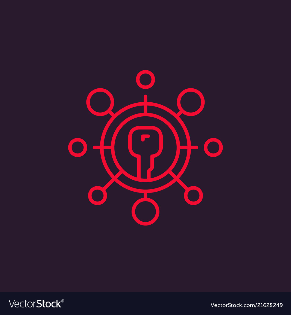 Encryption line icon Vector Image Encryption line icon