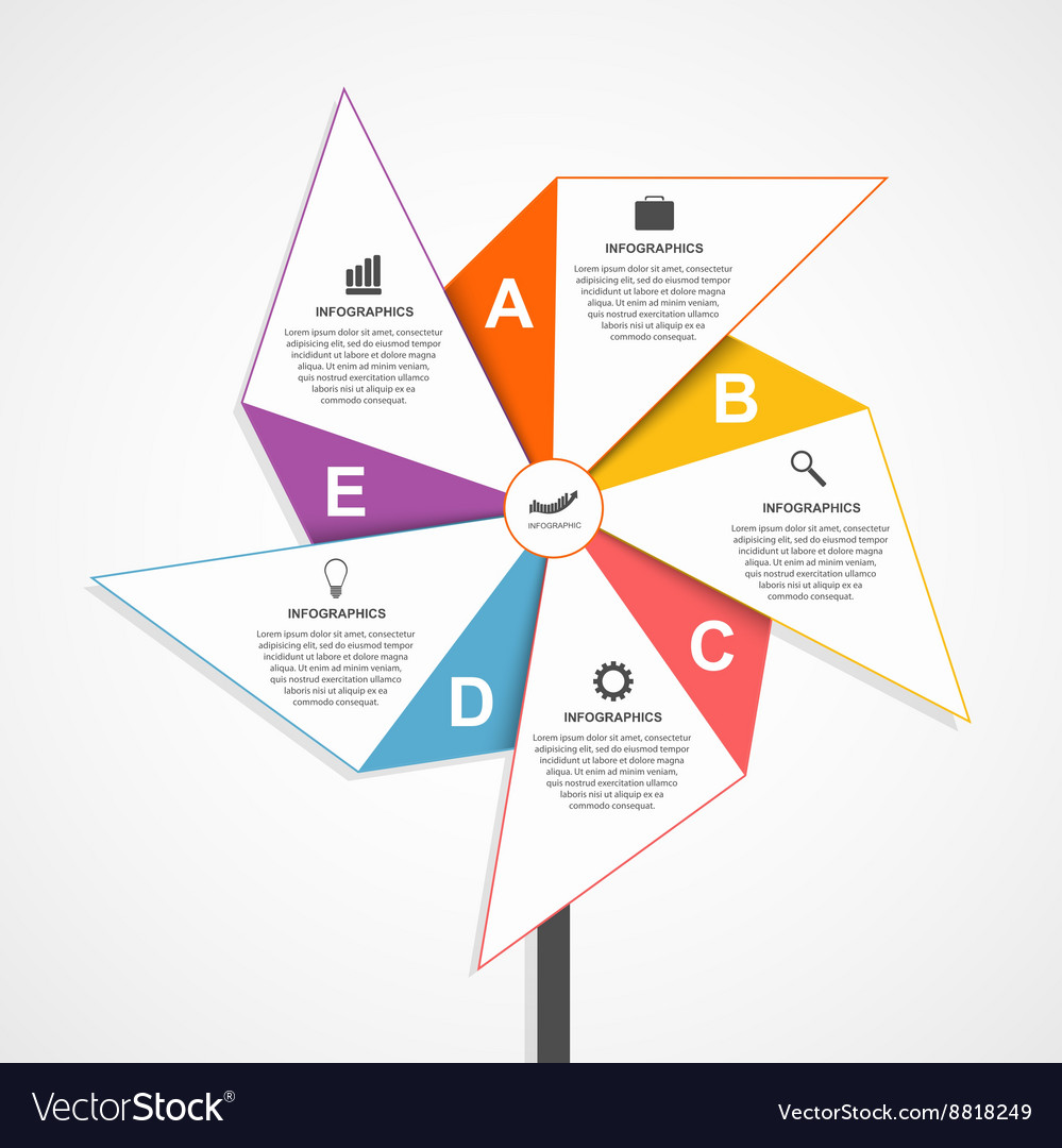 Flat infographics design template in the shape