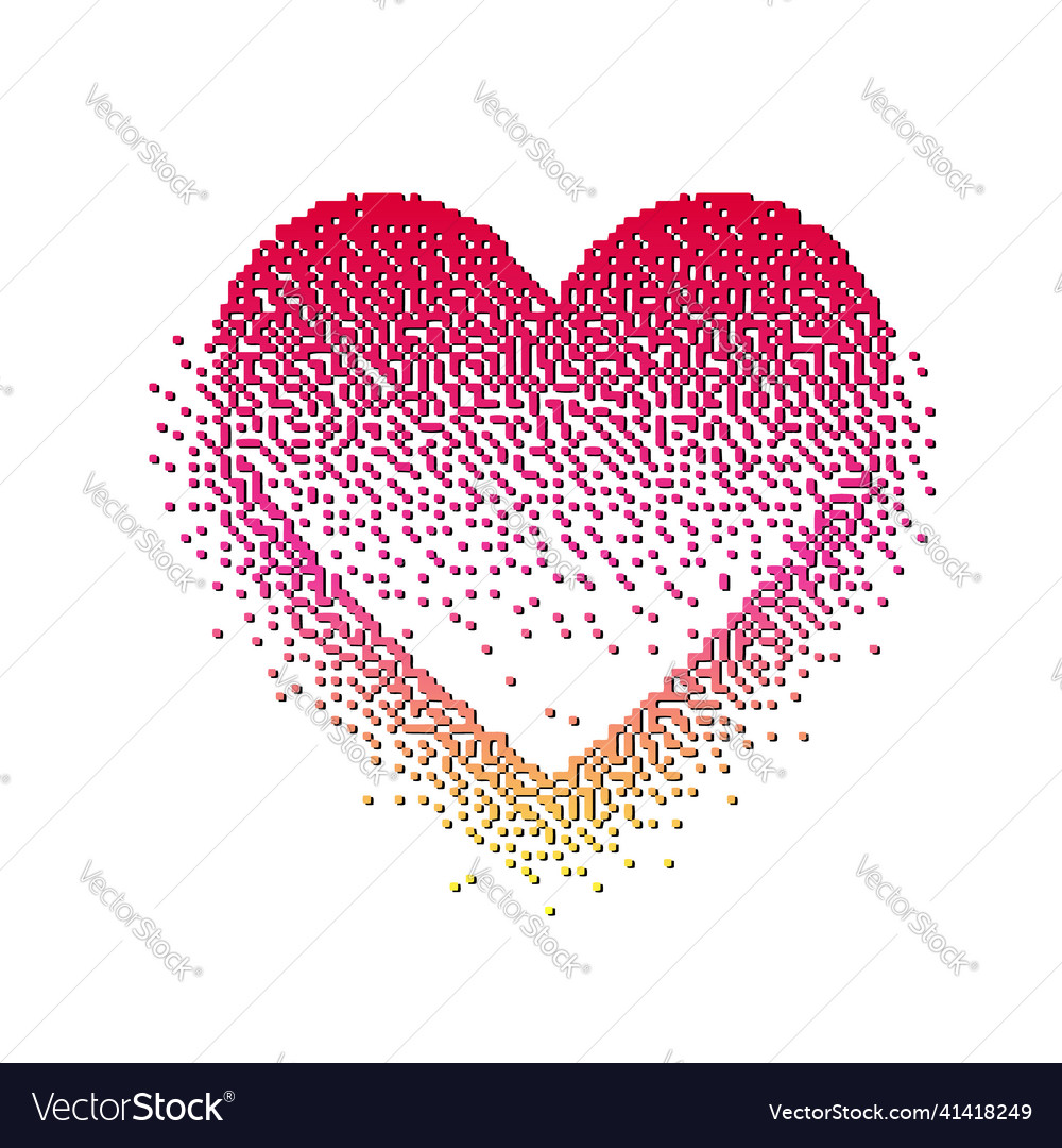 Heart shape with bitmap retro effect