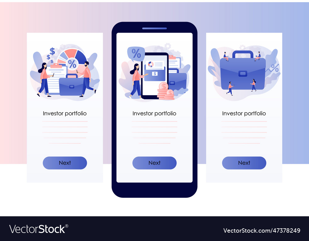 Investitionsportfolio winzige Menschen planen Investitionen