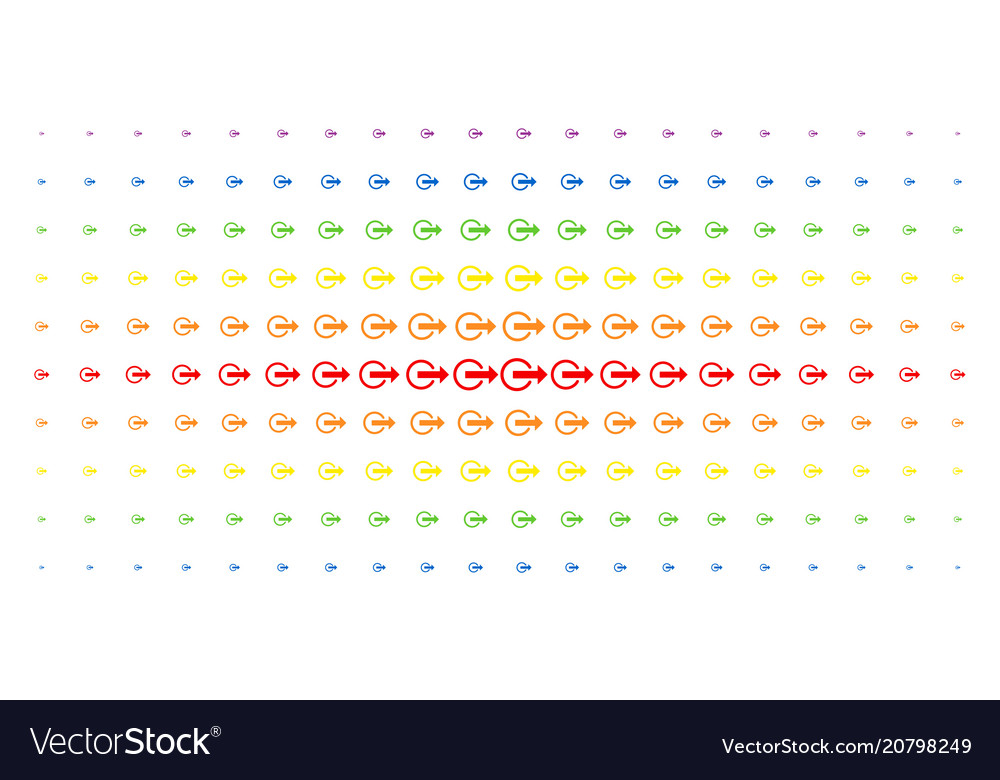 Logout spectrum halftone array vector image Logout spectrum halftone array
