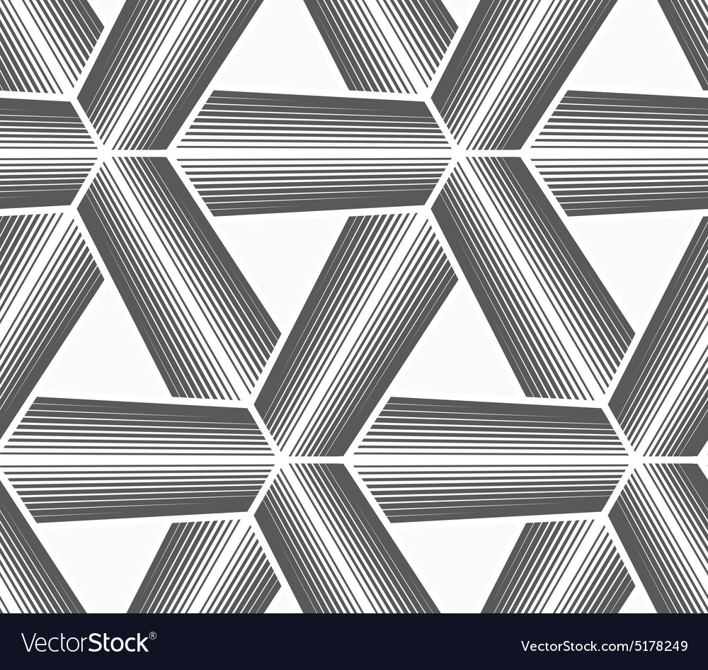 Monochrome halftone striped tetrapods with white