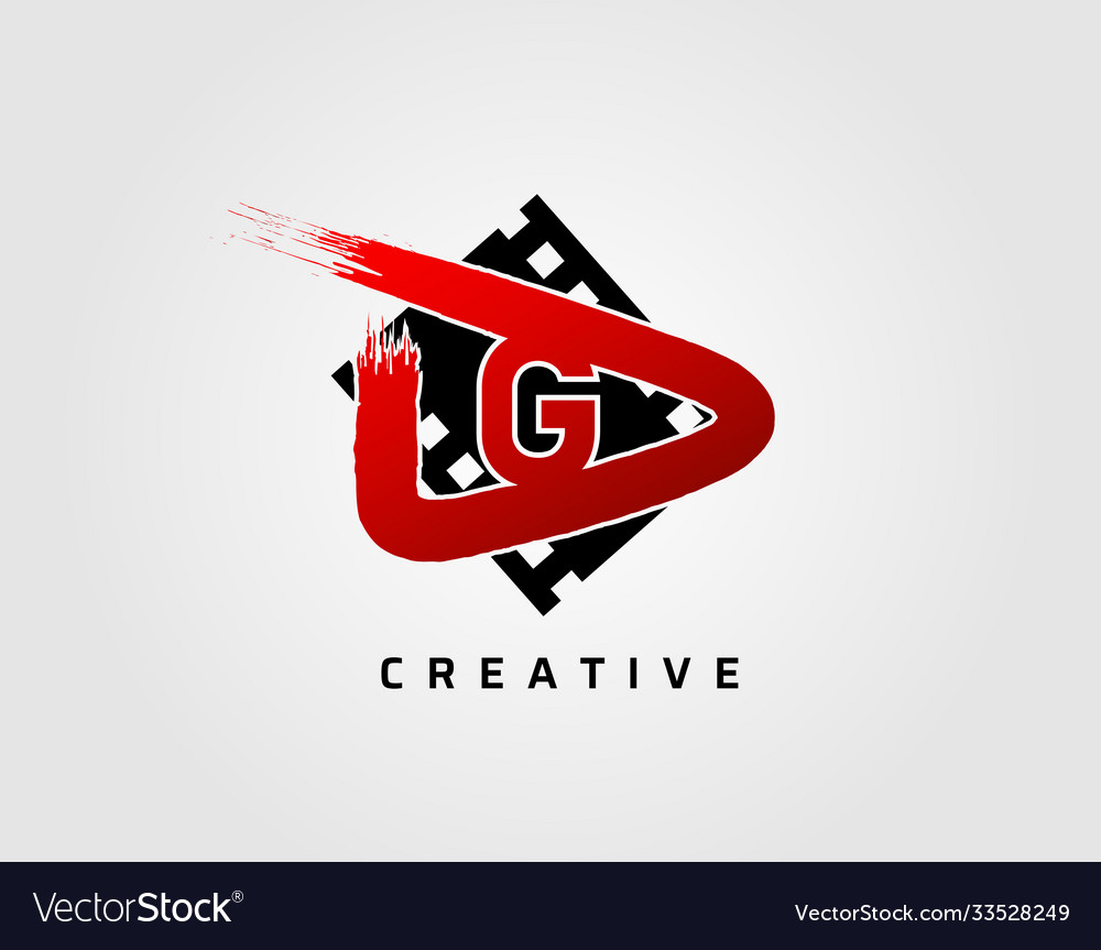 Movie play letter g logo design concept template