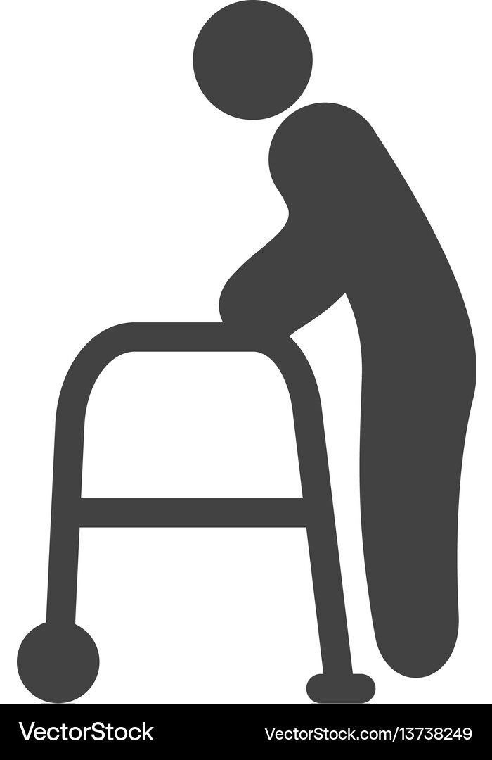 Old man walking Royalty Free Vector Image - VectorStock