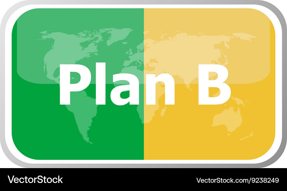 Plan b words on web button icon isolated Vector Image