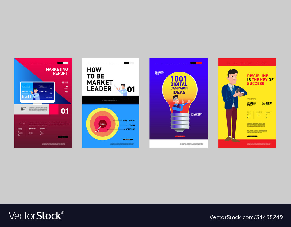 Presentation and website interface layout design Vector Image Presentation and website interface layout design