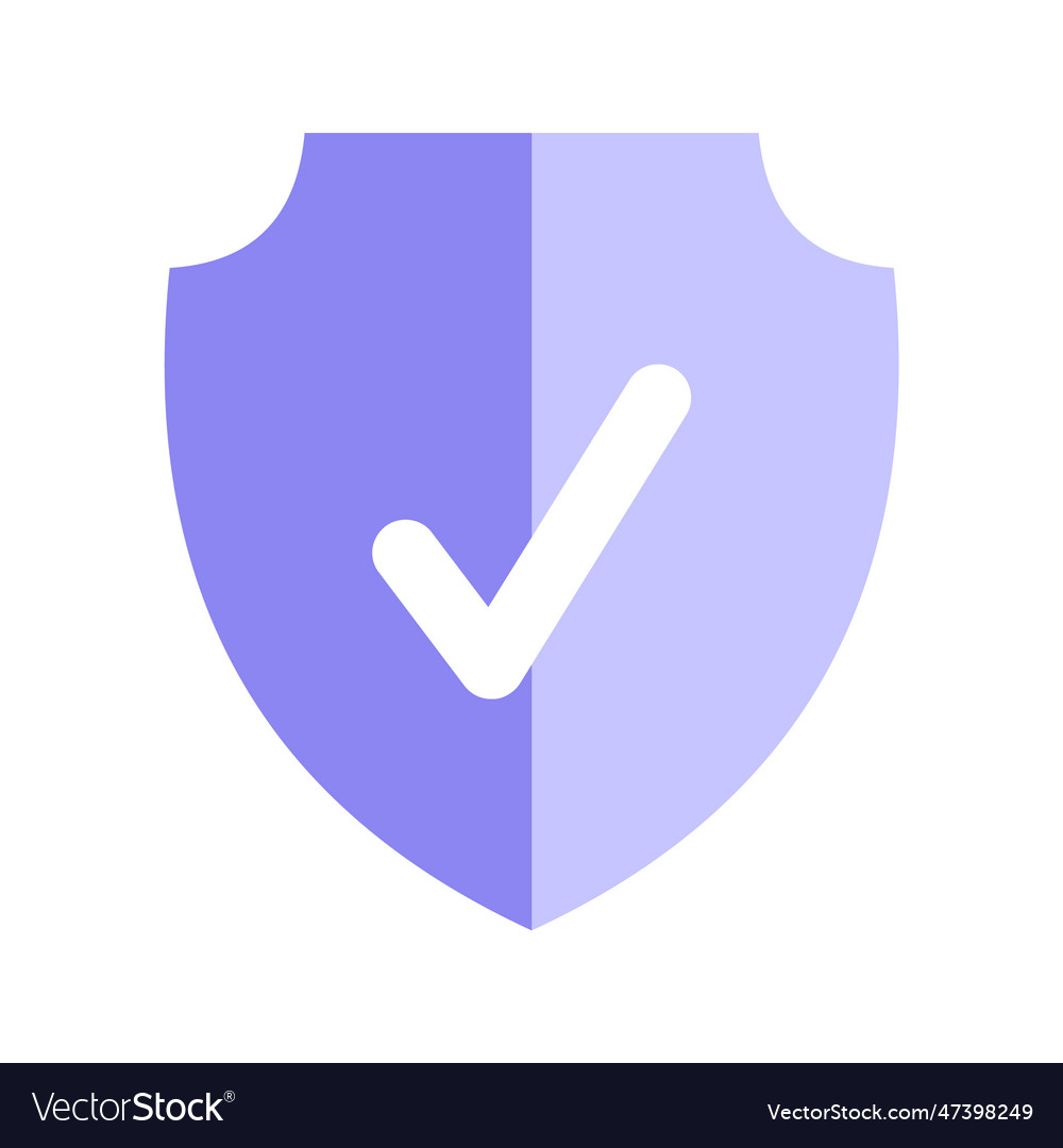 Purple secure shield with checkmark