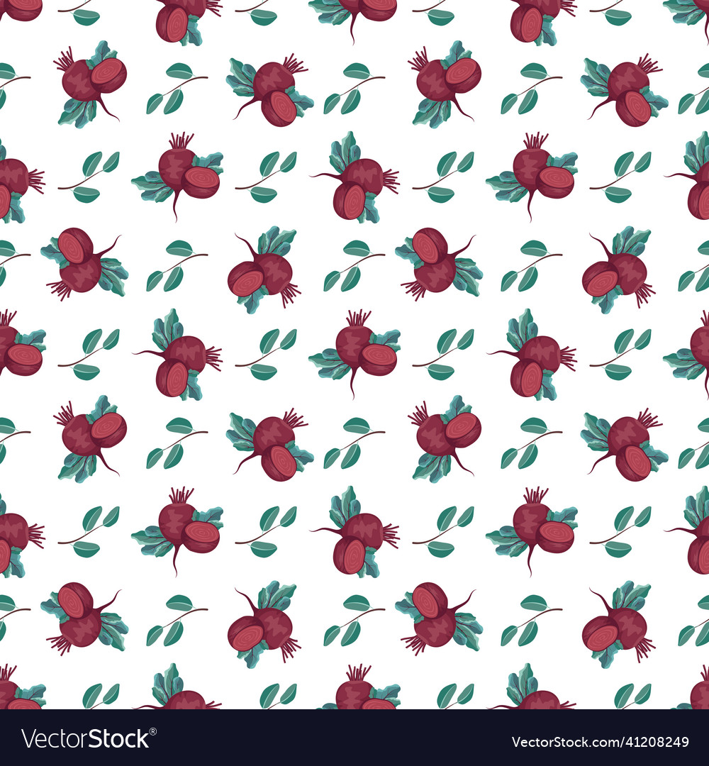 Seamless pattern with beet Vector Image Seamless pattern with beet
