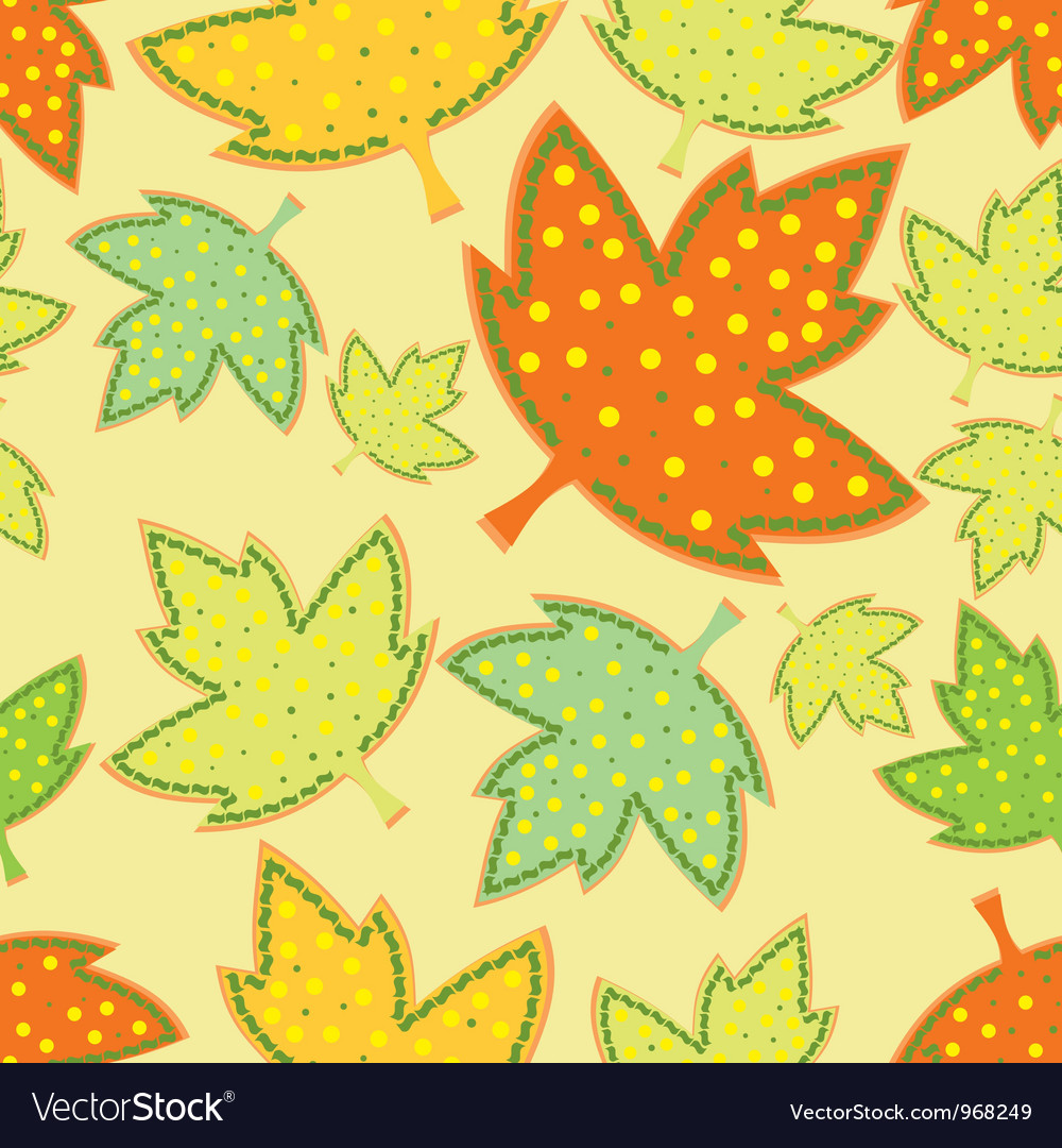 Seamless retro leafs pattern