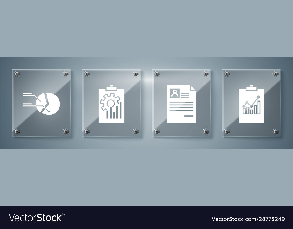 Set clipboard with graph chart resume vector image Set clipboard with graph chart resume